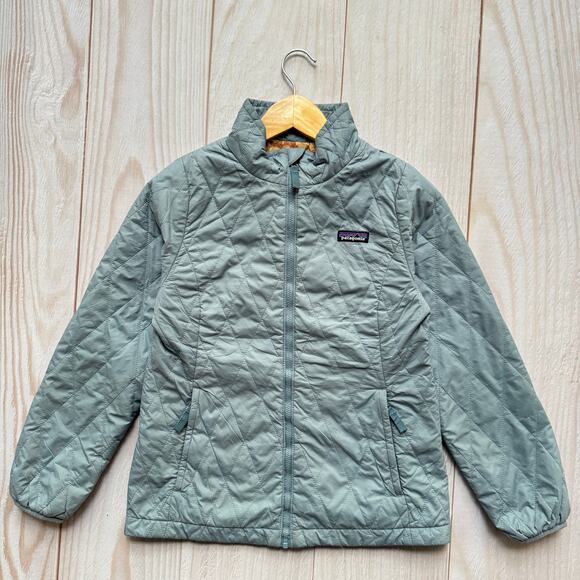 Patagonia Girls Nano Puff Primaloft Jacket Size L (12) Diamond Quilted #68006 - Picture 2 of 9